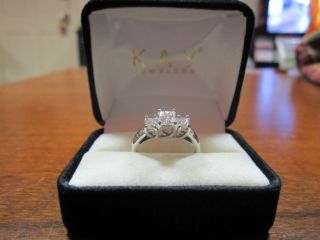 Kay Jewelers 14K White Gold 1 Carat t w Three Stone Diamond Engagement