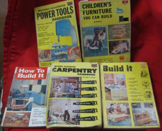 Lot of 4 Fawcett how to Books Build it Carpentry power tools Childrens