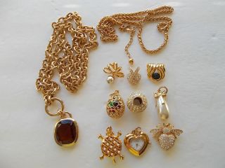 Vintage Joan Rivers and Nolan Miller Jewelry Lot Necklace Pendants
