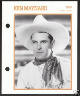 Ken Maynard Atlas Movie Star Picture Biography Card