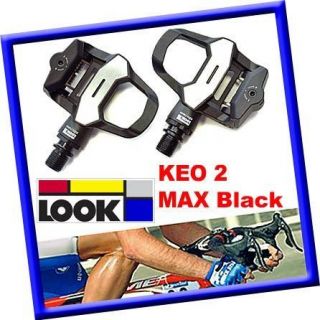 NEW 2012 LOOK KEO 2 Max Road Cycling Pedals  Gray GRIP Cleats BLACK