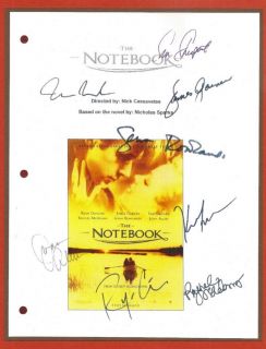 NOTEBOOK SCRIPT SIGNED 8x RACHEL McADAMS, RYAN GOSLING, KEVIN CONNOLLY