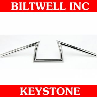 Biltwell Inc. Chrome Dimpled Keystone Handlebars Z Bars Bobber Harley