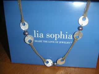 Lia Sophia Kiam Nikki 32 35 3 Tone Necklace Genuine Freshwater Pearls