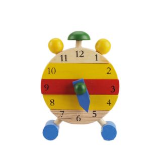 Detachable Wooden Alarm Clock Kids Teaching Aid New