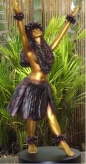 KUUlei Hawaiian Hula Girl Statue Kim Taylor Reece Bronze Color