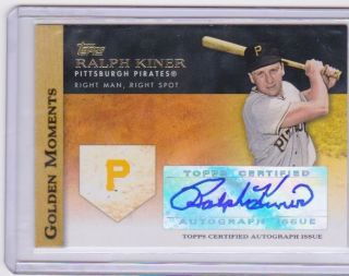 Ralph Kiner 2012 Topps Update Golden Moments Autograph Auto Pirates