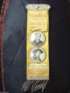 Custer Kilpatrick 2nd Harris Light NY Cavalry 1899 Ribbon