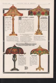 1906 Duffner Kimberly Lamp Italian Viking Table Home Ad