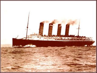 Photo Sepia Lusitania PASSES Old Head of Kinsale 1911