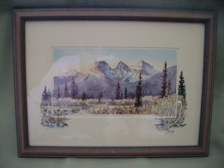 Marilyn Kinsella The Three Sisters Canmore Alberta Canada Watercolor