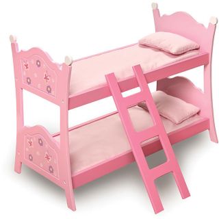 Pink Bunk Bed With Bedding & Ladder Made to Fit 18 Inch American Girl