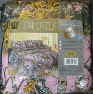 Pink Camoflauge Comforter, King Size Pink Camo Bedspread, Pink Camo