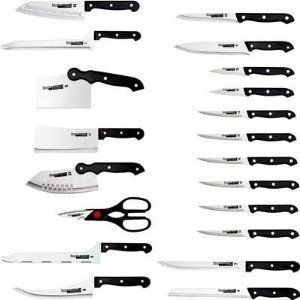 Steel 20 Piece Knife Set Chef Kitchen Cutlery Knives New