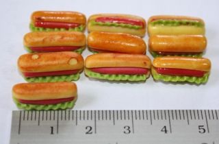 Dollhouse Miniatures Food Kitchen Supply Home Art Deco Hotdog