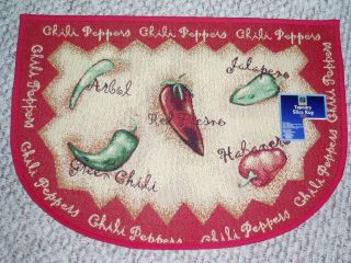 Chili Pepper Jalapeno Tapestry Fabric Kitchen Accent Rug Mat