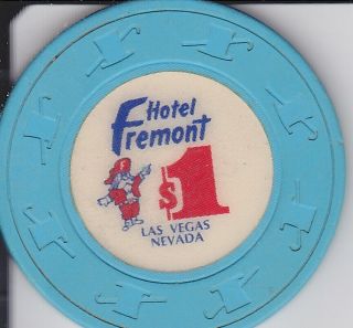 FREMONT HOTEL 1 CASINO CHIP DOWNTOWN LAS VEGAS NEVADA CG17447 1980S H
