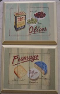Lot of 2 Wooden Wall Art Kitchen Decor Plaques 11X9