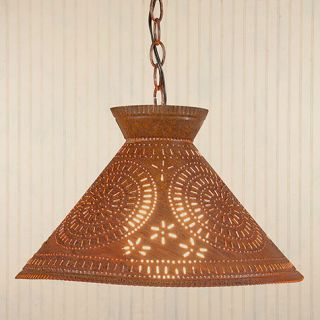 Light in Rustic Tin w Chisel Country Kitchen Ceiling Lighting