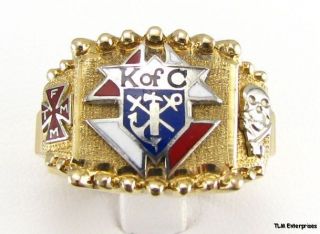 Knights of Columbus 10K Gold Skull 11 7g Large Ring