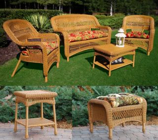 Synthetic Amber Wicker Patio Seating Set Choice of Fabrics