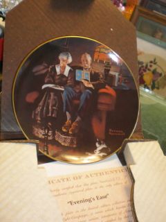 Knowles Bradford Norman Rockwell Evenings Ease Plate