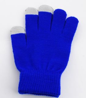blue Magic Touch Screen Knit Gloves Smartphone Texting Stretch fit