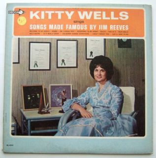 Kitty Wells Sings Songs Made Famous By Jim Reeves LP Record Decca DL