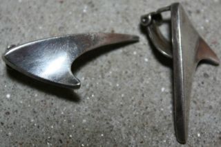 Bent Knudsen Vintage Sterling Silver Clip Earrings Stamped Bent K