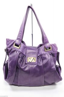 Kooba Purple Leather Satchel Handbag