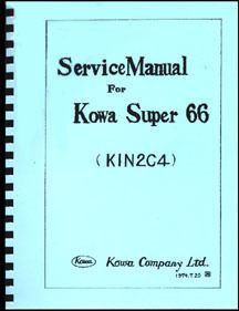 Kowa Super 66 Camera Service and Repair Manual