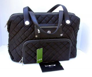 Knomo London Lola Quilted Black Laptop Bag Case Shopper Tote NEW WITH