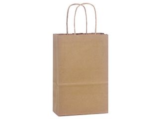 Kraft Paper Shopping Bags Rose 5x3x8 100 Ct