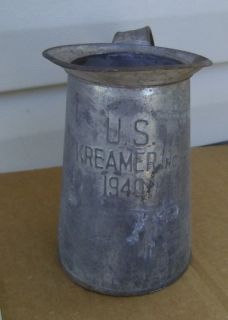 Vintage Tin Metal Cup Measure US Kreamer Inc 1940 Hand Soldered FREE