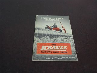 Krause One Way Disc Plow Instruction Manual 48 Pages 1948