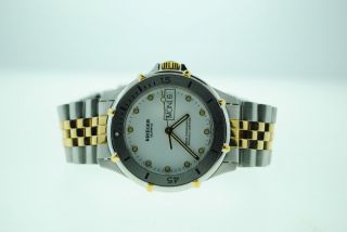 Krieger Day Date Two Tone Stainless Steel Watch M882 1