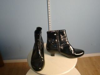 LA CANADIENNE Black patent leather Dressy Boots Microflece Lined 2