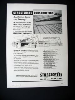 Floor Roof Slabs Ideal School La Grange IL 1953 Print Ad