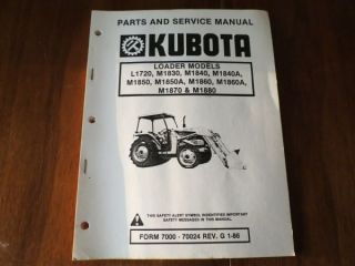 Kubota Loader Parts and Service Manual