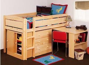 Storage Loft Desk Bed Set Children Kids Boy Drawers Furniture Sale New