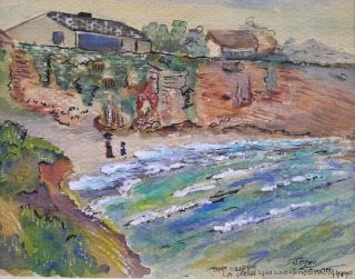 Signed Listed Original Painting La Jolla CA Landscape Seascape