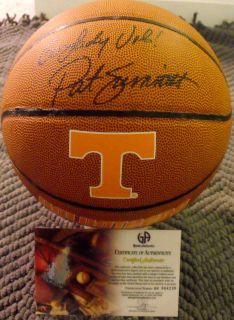 Summitt Go Lady Vols  Tennessee Signed Logo Basketball GAI # 664230