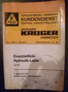 Atlas Hydraulik Lader 402 Ersatzteilkatalog