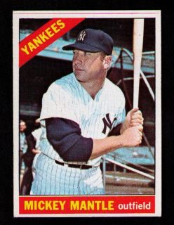 1966 Topps New York Yankees 8 dif w Mickey Mantle Team