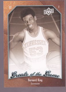 2010 Upper Deck Greats of the Game Bernard King Card 