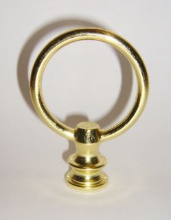 Brass Ring Lamp Shade Harp Finial Knob Handle 2 5 8 Tall