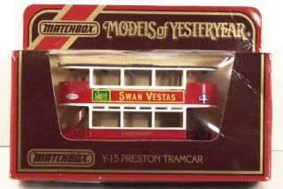 Matchbox Yesteryear Y 15 Preston Tramcar Swan Vestas