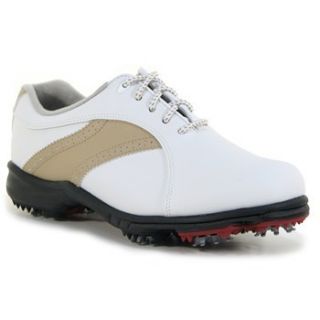 Ladies FootJoy Greenjoys CLOSEOUT Golf Shoes 48392 Taupe Tumbled White