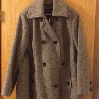 Lane Bryant Brown Tweed Wool Winter Dress Coat Sz 26 28 26 28 Womens