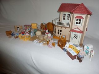 Calico Critter Townhouse w Lights Huge Lot Sylvania Families
